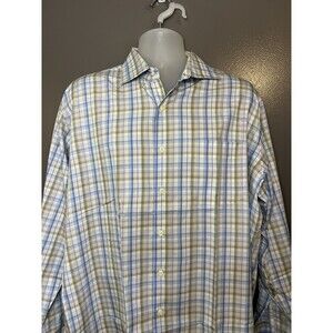 Peter Millar Shirt Mens XL Multicolor Plaid Crown Soft Button Up Cotton Silk